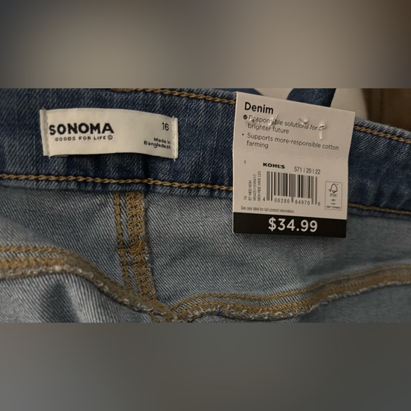 New Kohls Sonoma High rise Wide Leg Jeans stretch women’s size 16 - Picture 8 of 10